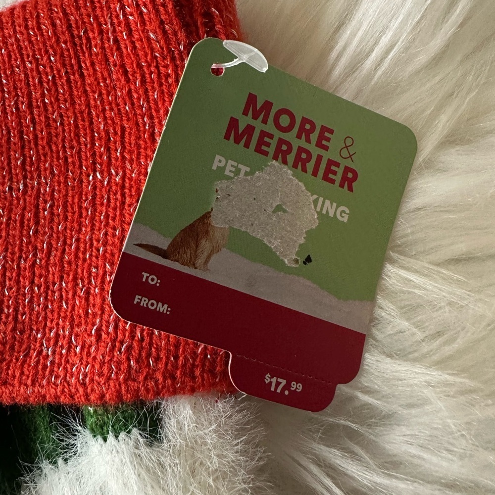 🩷5/$10 Colorful Fuzzy Pet Christmas Stocking - Picture 5 of 7
